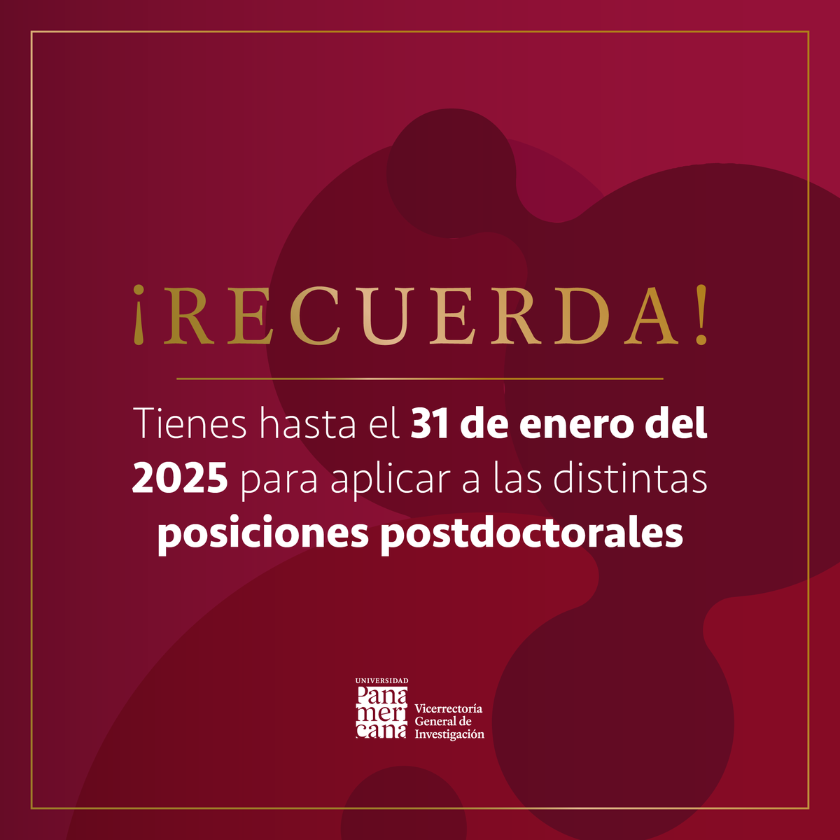 InvestigacionUP's tweet photo. Descubre nuestras estancias postdoctorales en todos los campus. Conoce los detalles, requisitos y asegúrate de postularte antes del 31 de enero. ¡No dejes pasar esta oportunidad!
https://t.co/txepqiHKkG https://t.co/iUadxhTxgz