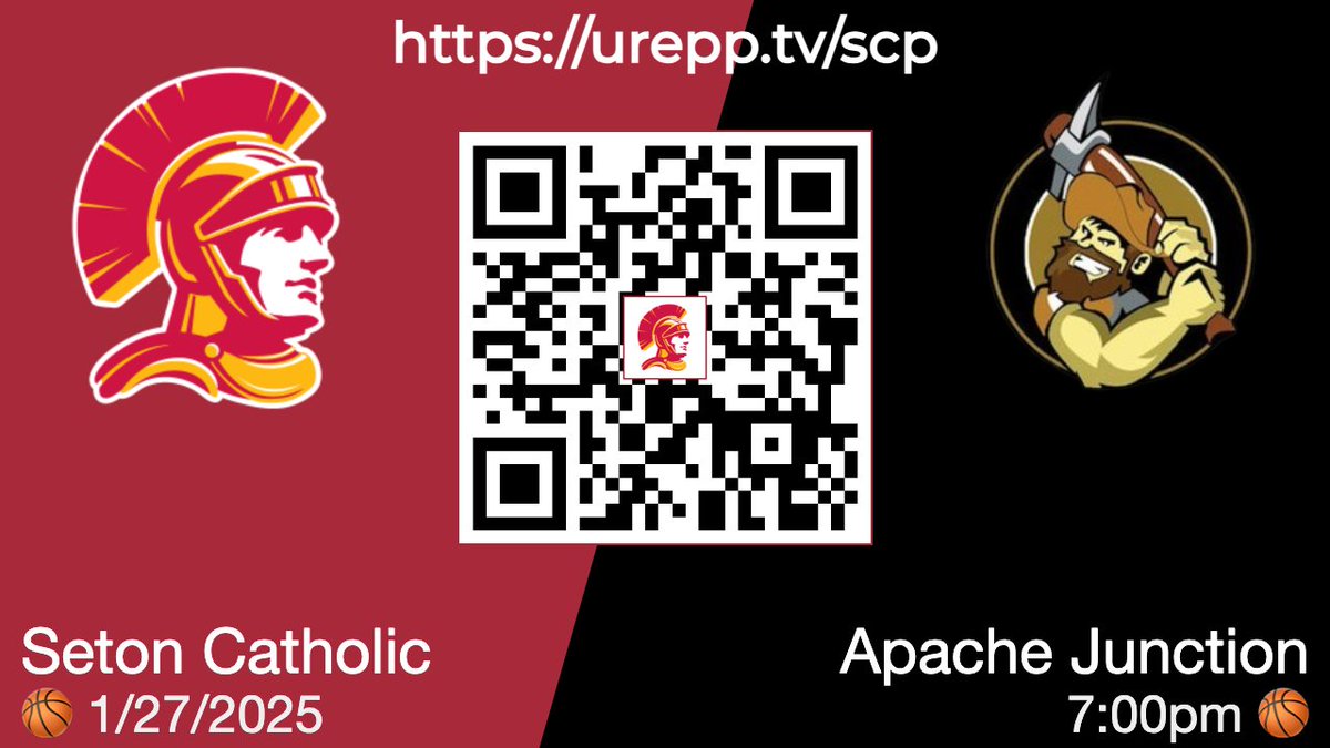 urepp.tv (@urepptv) on Twitter photo ๐ Boys Basketball Game Day! Seton Catholic vs Apache Junction today at 7:00pm!
Livestream - youtube.com/watch?v=u6Otyyโฆ
<a href="/SCPAthletics/">Seton Catholic Athletics</a> <a href="/SCPBasketball/">SCP Basketball</a> <a href="/ajhs_sports/">Apache Junction Athletics</a> ๐ Boys Basketball Game Day! Seton Catholic vs Apache Junction today at 7:00pm!
Livestream - youtube.com/watch?v=u6Otyyโฆ
<a href="/SCPAthletics/">Seton Catholic Athletics</a> <a href="/SCPBasketball/">SCP Basketball</a> <a href="/ajhs_sports/">Apache Junction Athletics</a>