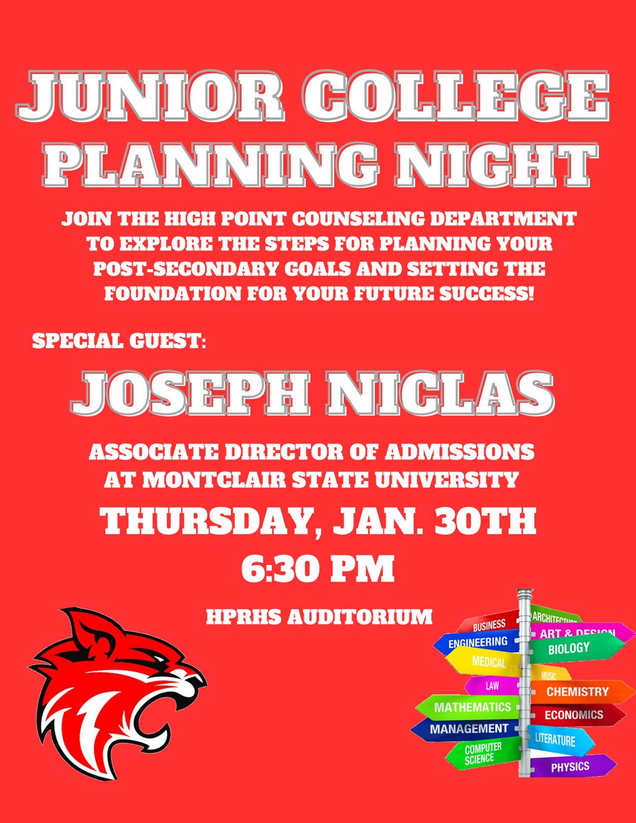 Calling all parents of JUNIORS!
JUNIOR planning night will be this THURSDAY January 30th at 6:30 PM in the auditorium.