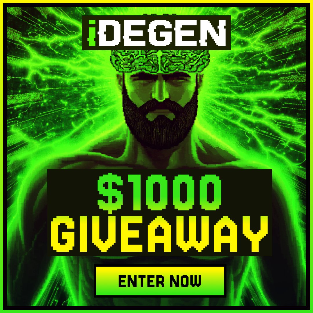 Fuck it, biggest competition yet.

$1000 GIVEAWAY

All you have to do is follow @iDEGEN_UPDATES, RT &amp; comment 'done' below.

Super easy, 72 hours to enter.

$IDGN ➡️ bit.ly/iDEGENAI