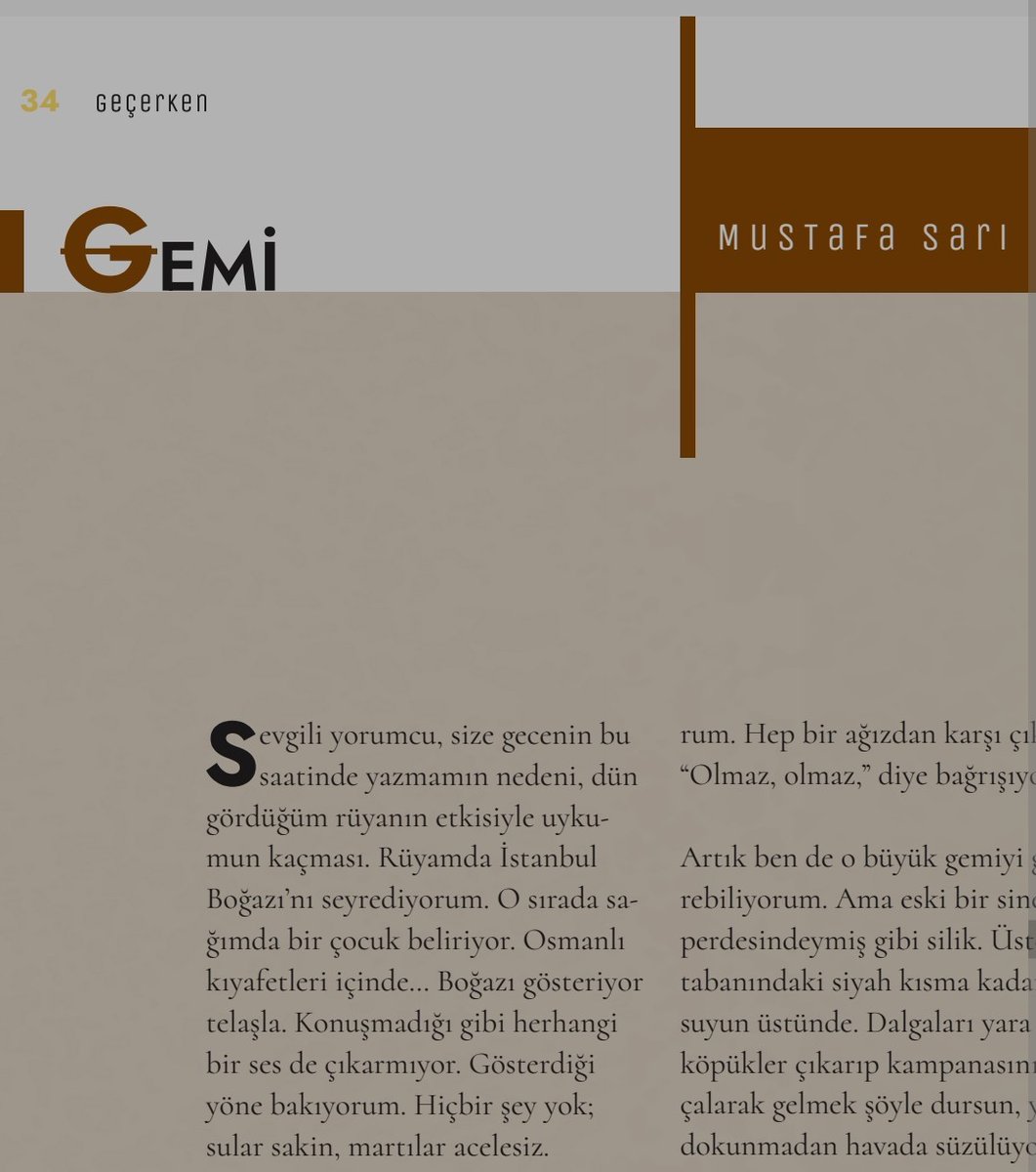 Diyanet İşleri Başkanlığı'nın himayesinde yayımlanan Geçerken dergisi 52. sayısına ulaştı. Bu sayıya ben de bir öykümle katıldım.