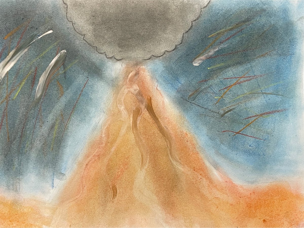 The children in Mrs Robinson's Year 3 class have been creating vibrant pastel drawings of volcanoes to compliment their humanities topic.