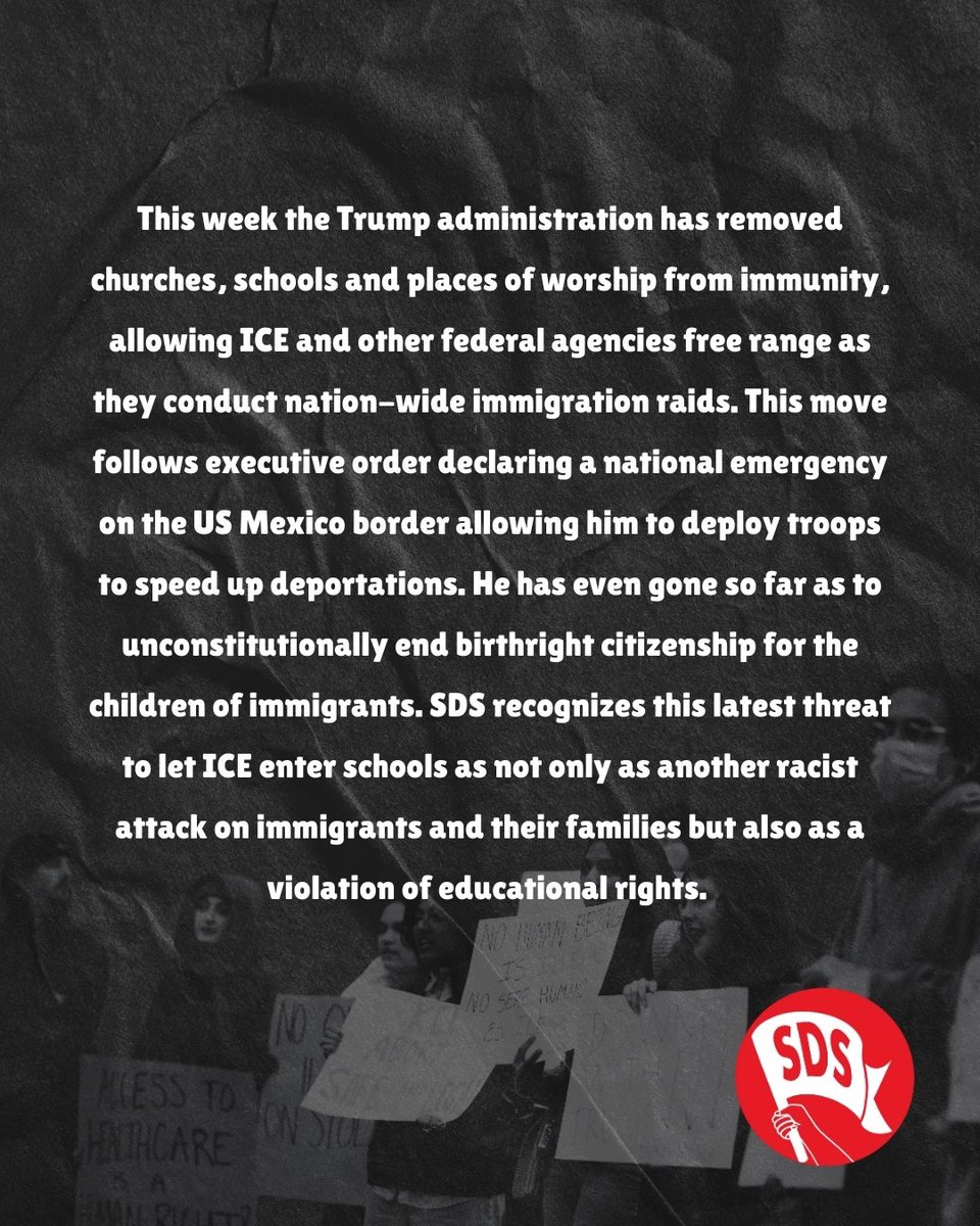 National SDS tweet media