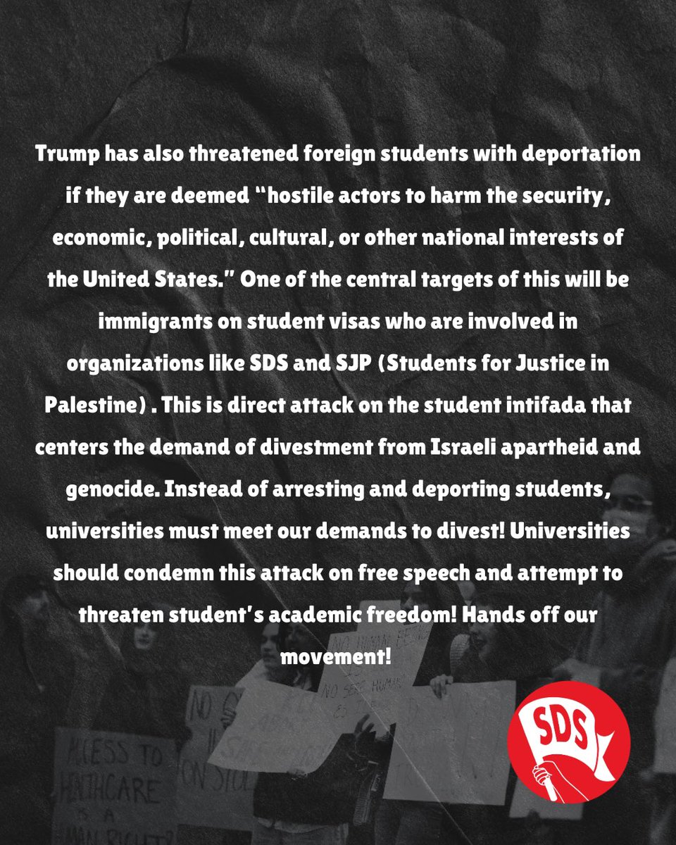 National SDS tweet media