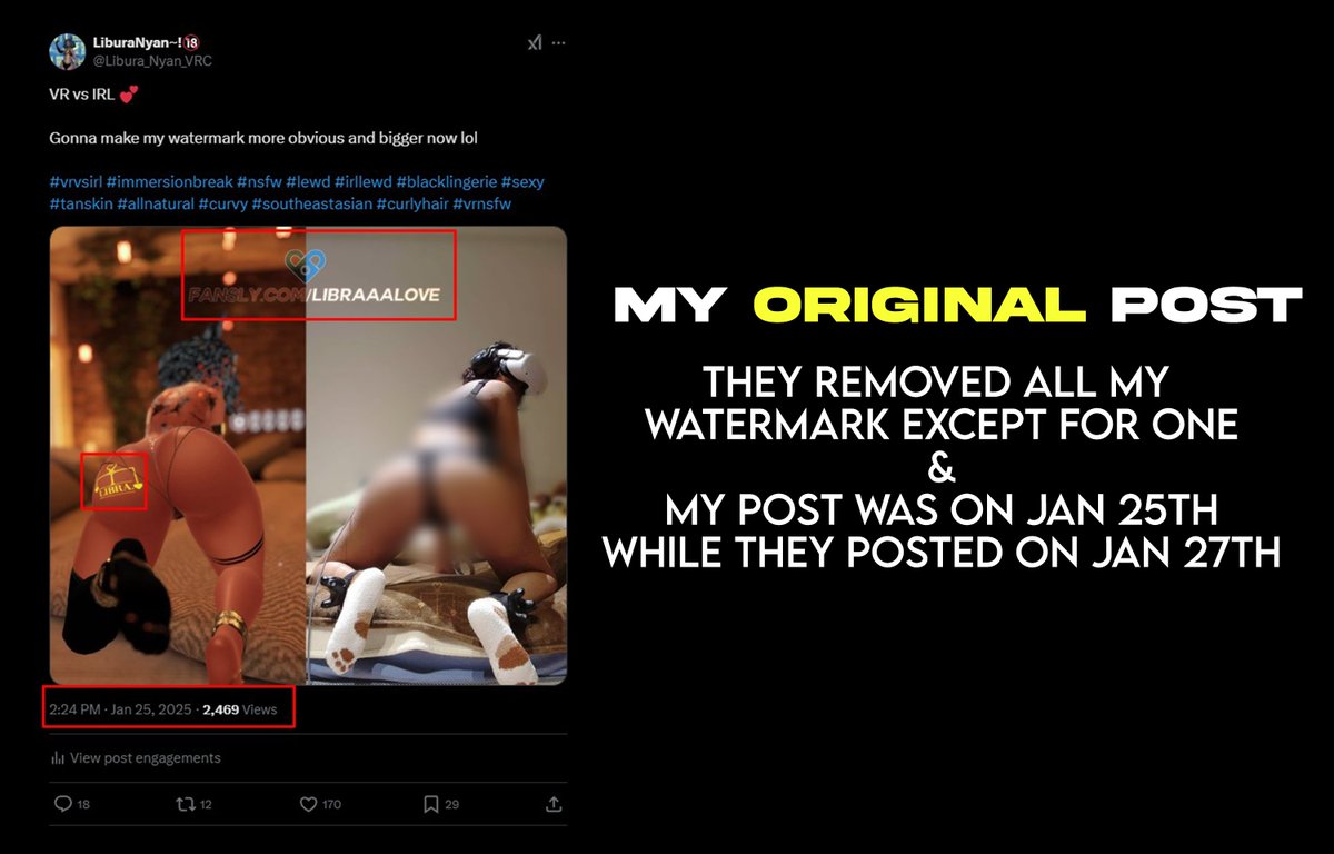 Libura_Nyan_VRC's tweet photo. PSA: BEWARE OF THIS IMPERSONATOR &amp; THIEF. 
https://t.co/eaI4fptE1g 
https://t.co/slJqWyaiTd  
Discord: jayosowavey | 916726595681665044
VRChat: https://t.co/sw41wItIJo

#impersonationisillegal #spreadawareness #stolencontent #mywatermarkremoved https://t.co/CJVpvuF59Y