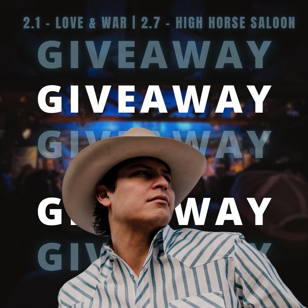Matt Castillo Music (@themattcastillo) on Twitter photo 🎟 TICKET GIVEAWAY! 🎟
I’m giving away a pair of FREE TIX to my upcoming shows in February!
Here’s how to enter:
COMMENT below which show you want to win tickets for – 2/1 Love & War or 2/7 High Horse Saloon 
Winners will be announced this THURSDAY, 
#WinTickets #countrymusic 🎟 TICKET GIVEAWAY! 🎟
I’m giving away a pair of FREE TIX to my upcoming shows in February!
Here’s how to enter:
COMMENT below which show you want to win tickets for – 2/1 Love & War or 2/7 High Horse Saloon 
Winners will be announced this THURSDAY, 
#WinTickets #countrymusic