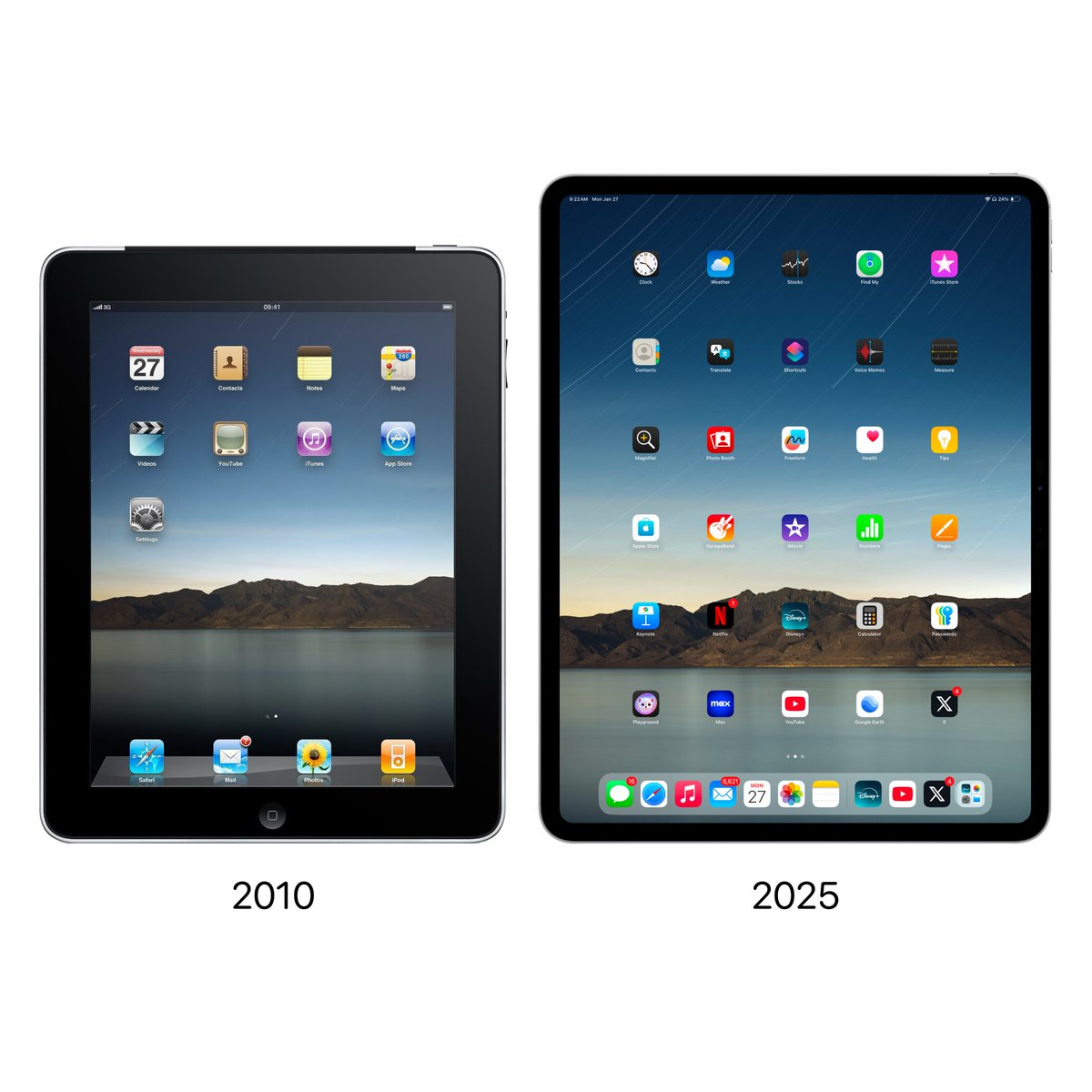 theapplehub's tweet photo. 15 years of evolution

Apple introduced the original iPad 15 years ago today https://t.co/lXclJPdrfX