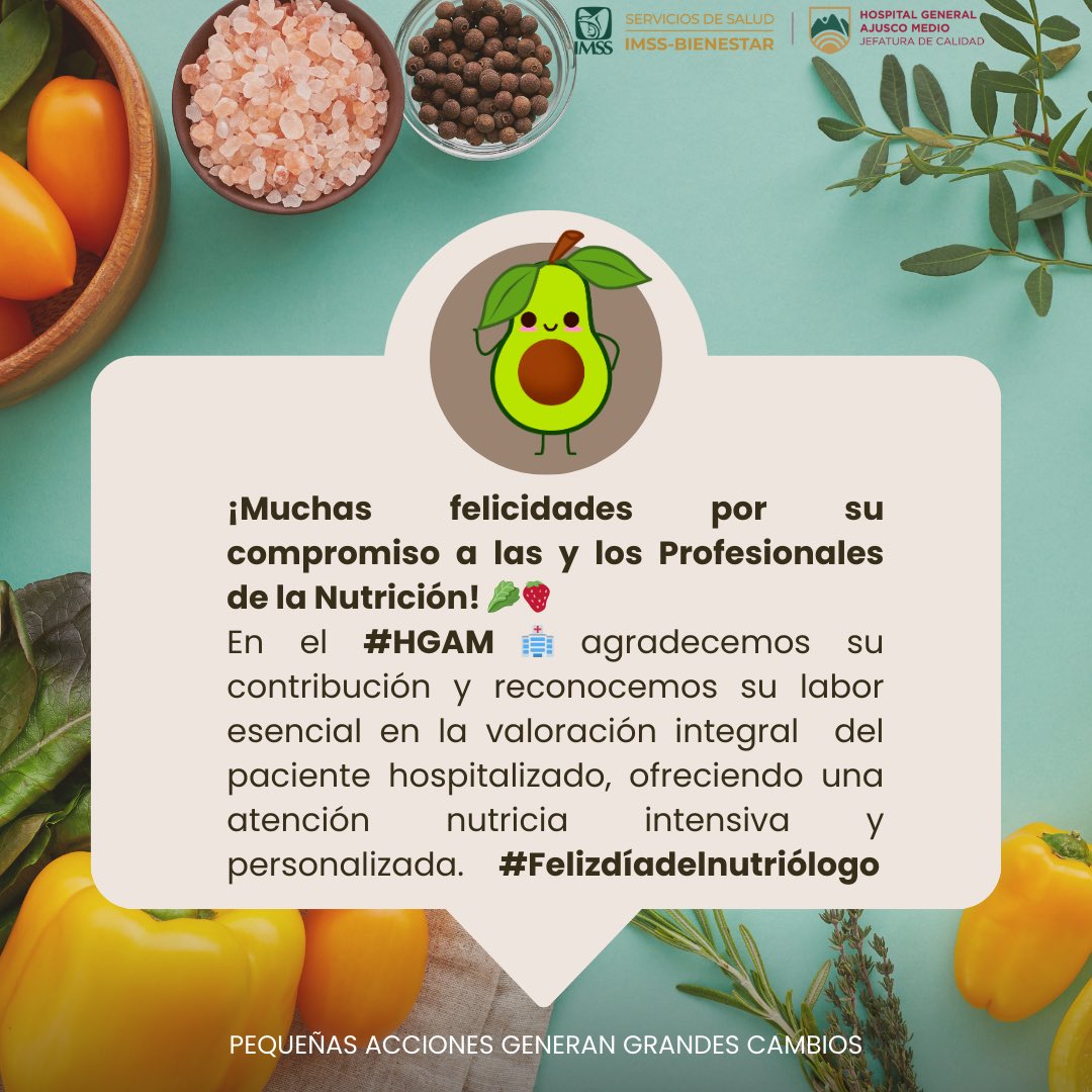 #Felizdíadelnutriólogo #Nutrición #Nutriciónclínica #HGAM #CalidadHGAM #Calidadensalud #Enlomásalto