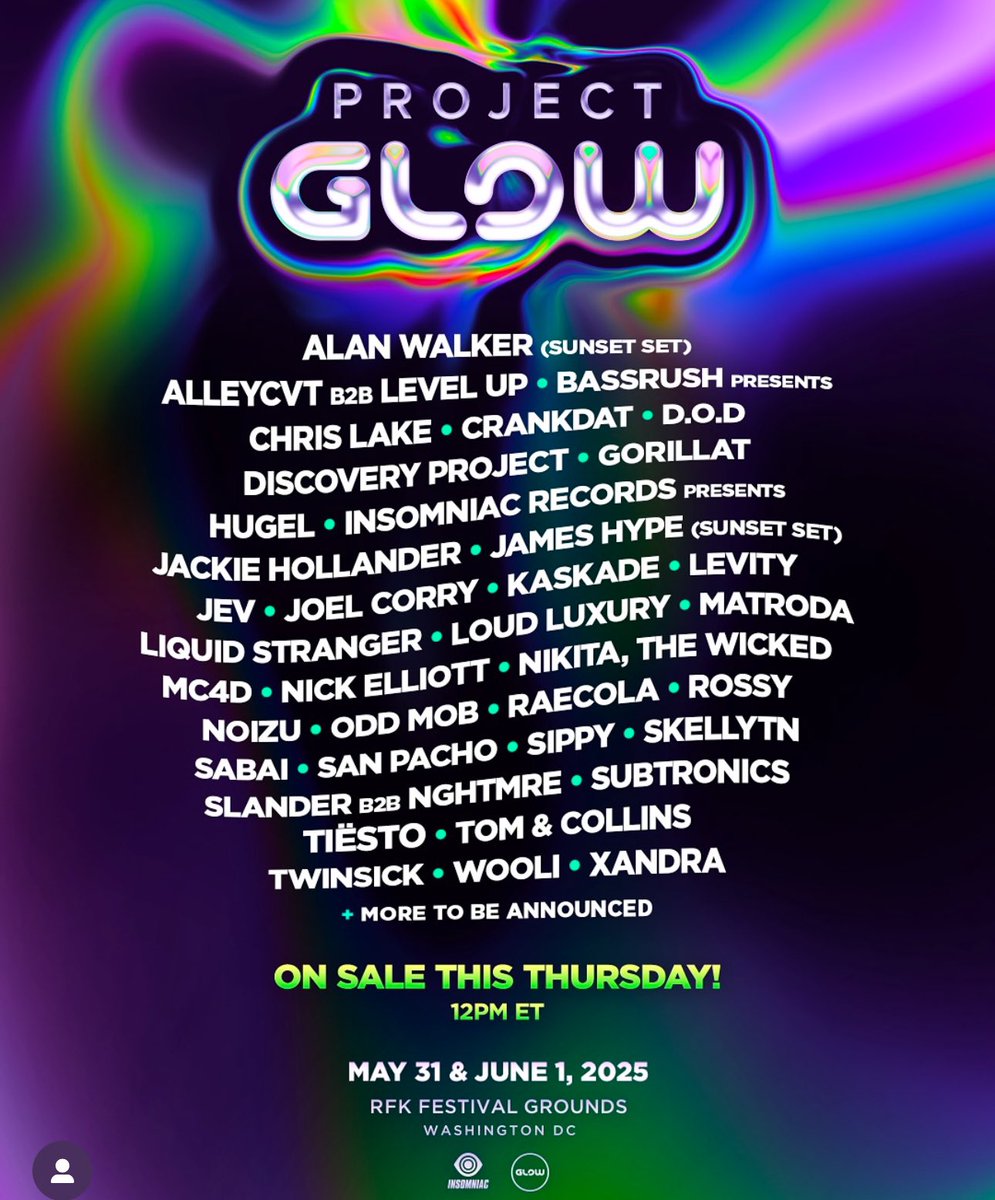 edmtrain (@edmtrainapp) on Twitter photo BREAKING 🚨- <a href="/projectglowfest/">projectglowfest</a> releases MASSIVE lineup 🪩
Featuring <a href="/ItsALLEYCVT/">ALLEYCVT</a> b2b <a href="/levelupdub/">lil level up 🕸️🕯️</a> , <a href="/crankdat/">crankdat</a> , <a href="/LevityMusic/">Levity ☁️</a> , <a href="/SlanderOfficial/">SLANDER</a> B2B <a href="/NGHTMRE/">NGHTMRE</a> , <a href="/Subtronics/">✨SUBTRONICS✨</a> + more!
May 31st & June 1st at RFK Festival Grounds 📍
Edmtrain.com/app BREAKING 🚨- <a href="/projectglowfest/">projectglowfest</a> releases MASSIVE lineup 🪩
Featuring <a href="/ItsALLEYCVT/">ALLEYCVT</a> b2b <a href="/levelupdub/">lil level up 🕸️🕯️</a> , <a href="/crankdat/">crankdat</a> , <a href="/LevityMusic/">Levity ☁️</a> , <a href="/SlanderOfficial/">SLANDER</a> B2B <a href="/NGHTMRE/">NGHTMRE</a> , <a href="/Subtronics/">✨SUBTRONICS✨</a> + more!
May 31st & June 1st at RFK Festival Grounds 📍
Edmtrain.com/app
