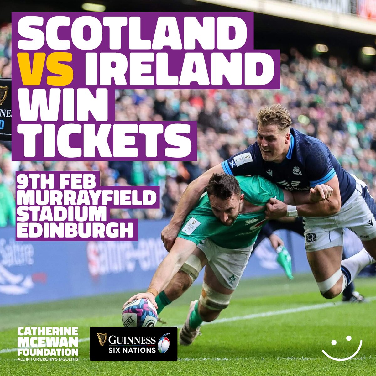 🏉 Win Tickets to Scotland v Ireland at Murrayfield! 🏴🇮🇪Win 2 tickets to the sold-out Scotland v Ireland on Sunday, 9th February 2025. 🎟️🔥

👉 Tickets are £10 each, proceeds go directly to the Catherine McEwan Foundation. 💜

📲Enter&gt; uk.givergy.com/SCTvIRLRugby