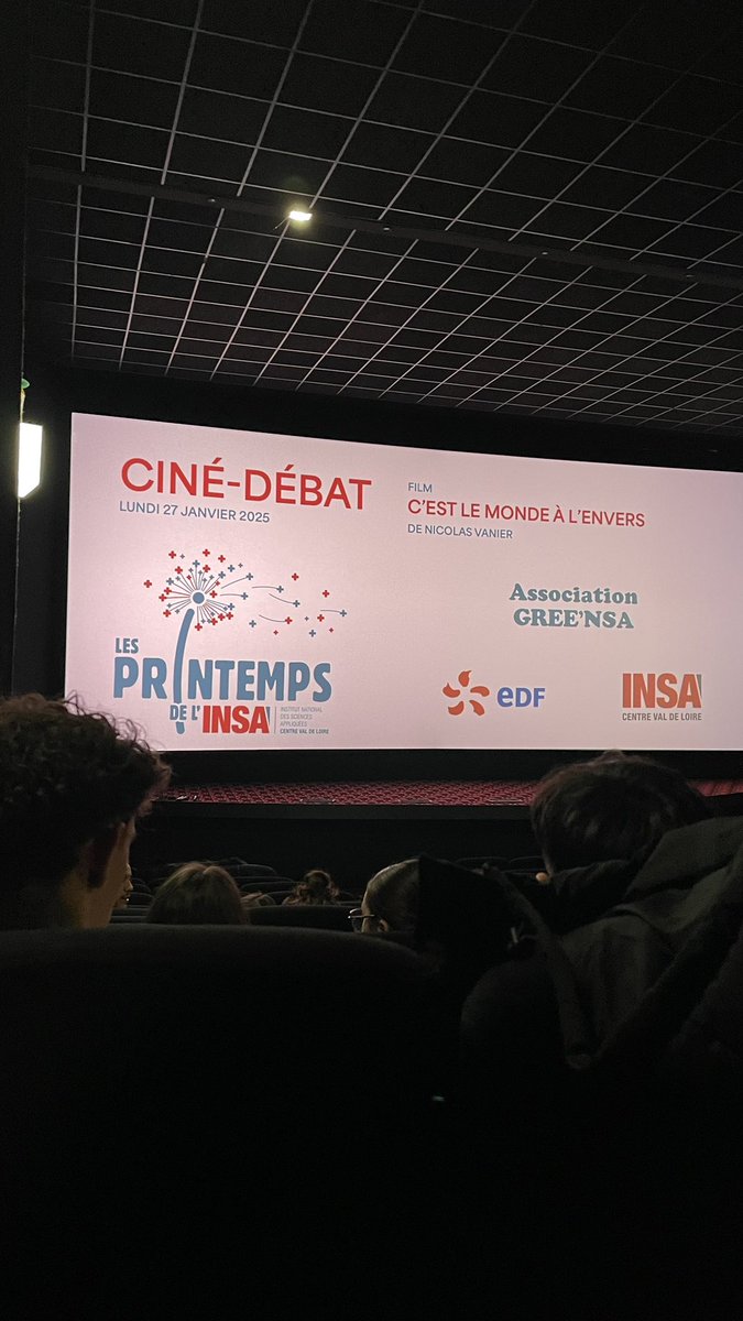 [Printemps de l’INSA] Top départ pour la soirée ciné-débat 🎥 : « C’est le monde à l’envers » de Nicolas Vannier 

Une soirée dans le cadre de notre partenariat avec <a href="/insacvl/">INSA CVL</a>, placée sous le thème du changement climatique 🌎

RDV donné au <a href="/CGRBourges/">Cgr Bourges</a> aux étudiants 

#DLDAvril