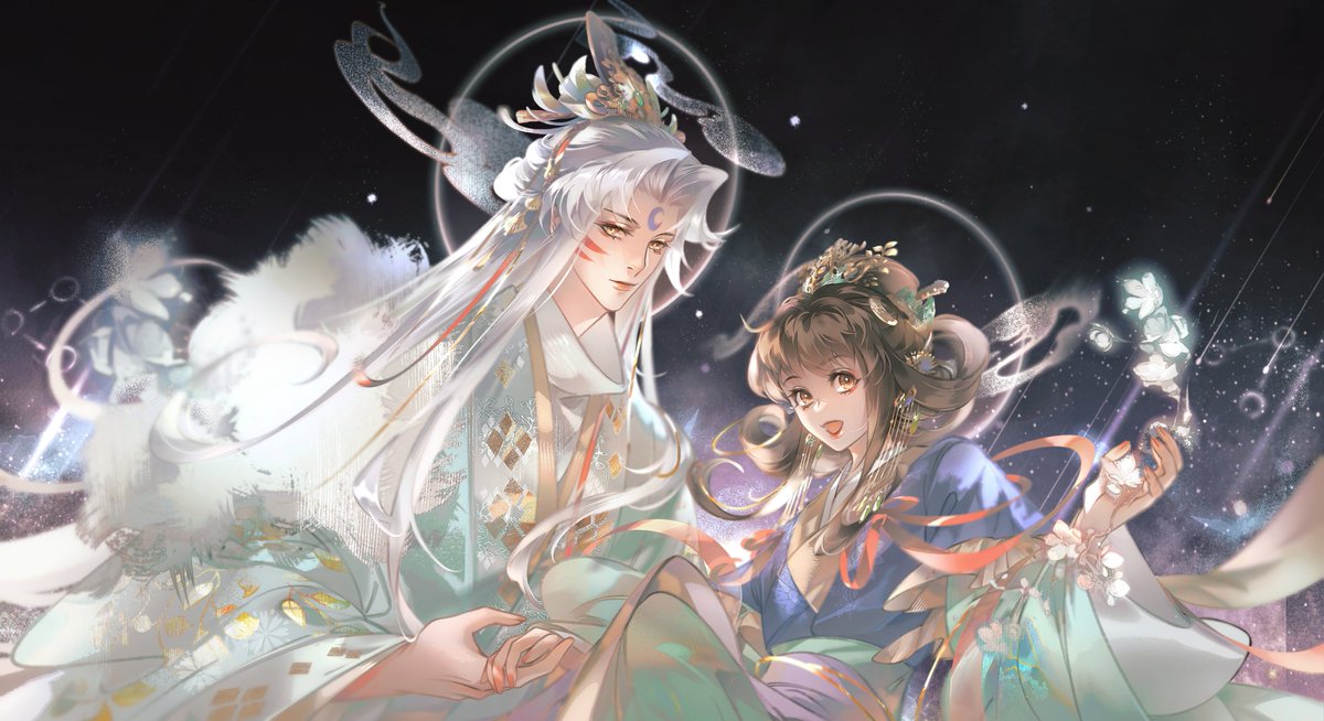 melon72366610's tweet photo. #sesshomaru #sessrin #殺りん #殺生丸 #SessRin  
#3月20日殺りんデー

我是來自中國的中國畫師痱瓜瓜 
在此祝大家新年快乐 
杀铃国风 
魏晋神仙图 
【天官赐福，百无禁忌】 https://t.co/laQq59xdK3
