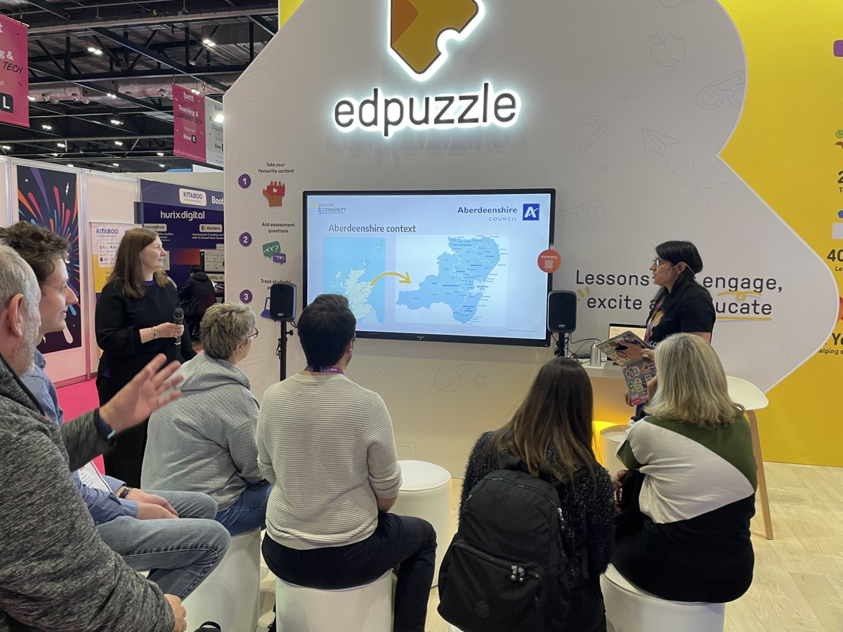 David Weston (@daveyweston) on Twitter photo Going to spend a few days thanking those who showcased <a href="/edpuzzle/">Edpuzzle</a> at the <a href="/Bett_show/">Bett Global</a>.
Starting with <a href="/RickardJulia/">Julia Rickard</a> & <a href="/MrsFLindsay/">Fiona Lindsay</a>, thanks for sharing how edpuzzle is transforming engagement and CPD in Aberdeenshire schools. #EdTech #edutwitter Going to spend a few days thanking those who showcased <a href="/edpuzzle/">Edpuzzle</a> at the <a href="/Bett_show/">Bett Global</a>.
Starting with <a href="/RickardJulia/">Julia Rickard</a> & <a href="/MrsFLindsay/">Fiona Lindsay</a>, thanks for sharing how edpuzzle is transforming engagement and CPD in Aberdeenshire schools. #EdTech #edutwitter