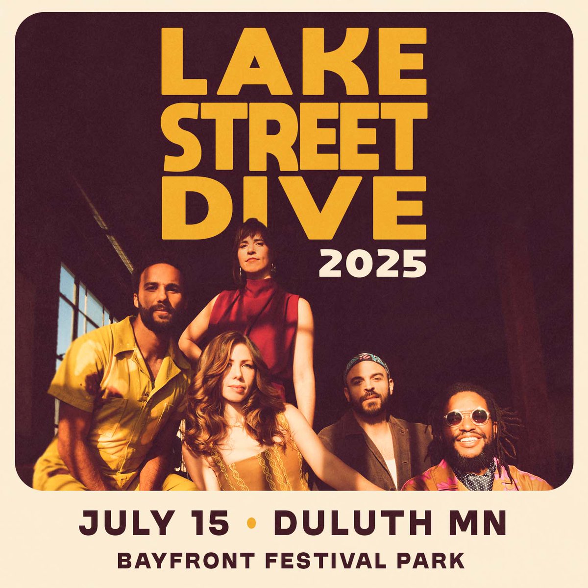ANNOUNCING - Lake Street Dive 🤩🎶
Tuesday, July 15 | Bayfront Festival Park | 7:00pm
Presented by First Avenue

TICKET PRESALE
Thursday, January 30 from 10:00am - 10:00pm
Use code: TWENTYFIVE

ON SALE
Friday, January 31 at 10:00am

More info here: decc.org/event/lake-str…