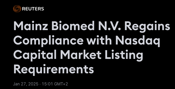johnson_ja21898's tweet photo. Regaining Nasdaq compliance positions $MYNZ for major upside. 

Above $5.79, it's blue skies to $6.80. 

My position’s solid, and I’m ready to add. 🔥💎

 #RepublicDay2025 #zelena #tommavi #BBB25 #BiggBossTamil8 #GalaxyAI #Jin_ClosetoYou $NVDA $HOLO https://t.co/wZdTMAdoDG