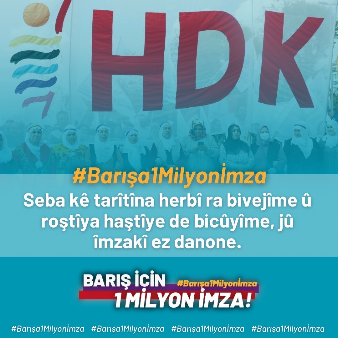 Adil onurlu bir barış için
#Barışa1Milyonİmza
cnhg.it/h5cdhcLv2d