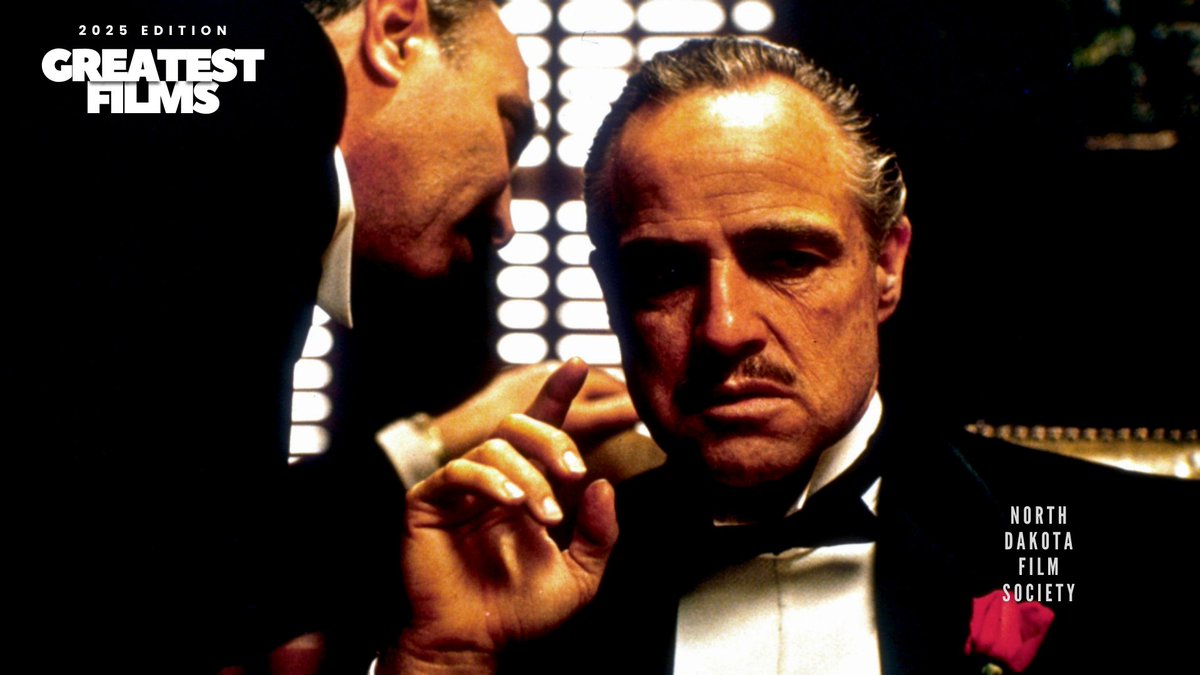 #GreatestFilms | No. 7

The Godfather (1972)
Dir. Francis Ford Coppola

FULL LIST: northdakotafilmsociety.com/greatest-films…