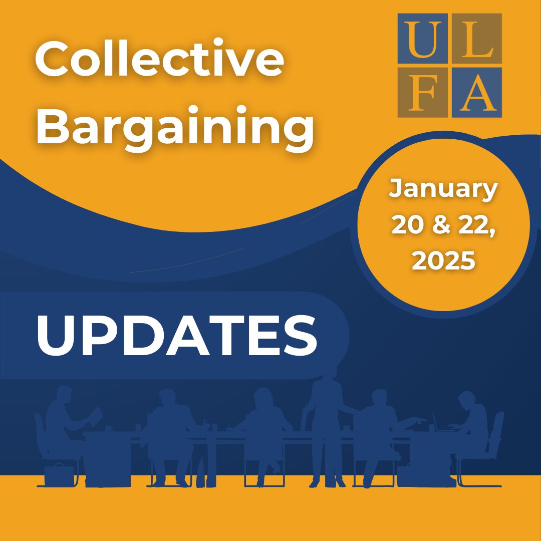 The Board and ULFA negotiating teams held their eighteenth and nineteenth bargaining sessions toward a new Academic Staff Collective Agreement (ASCA) on January 20 and 22, 2025.

Read more here: ulfa.ca/ulfa-update-on…