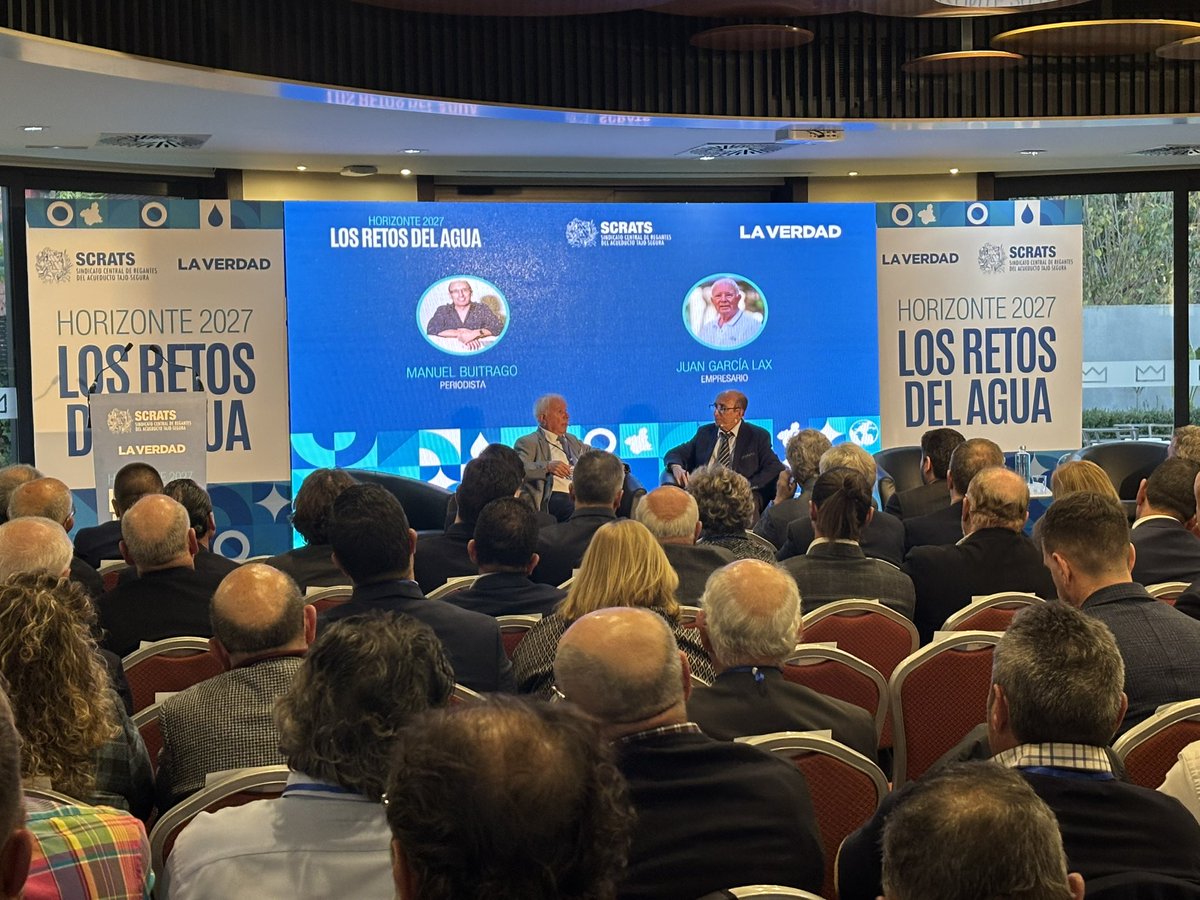 En la jornada “LOS RETOS DEL AGUA. Horizonte 2027” de <a href="/scrats_regantes/">S.C.R.A.T.S</a> y <a href="/laverdad_es/">laverdad_es</a> 

El sector agrícola y su cadena (transporte, envases, riego, invernaderos,…) reclama q las decisiones políticas regulatorias del agua no conviertan la huerta de Europa en el desierto de Europa