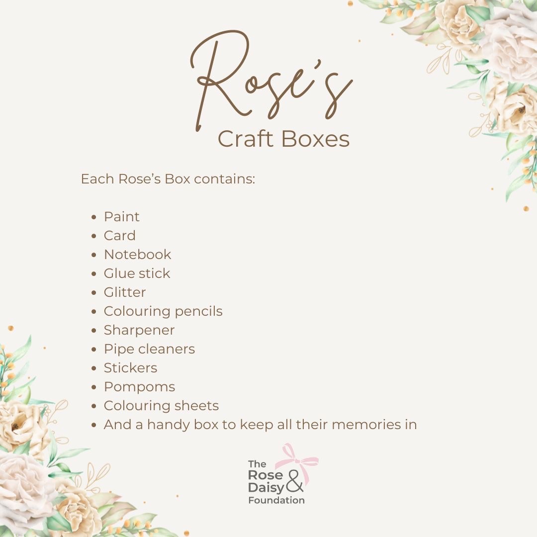 Rose’s Boxes began from a beautiful memory we had with Rose, spending time together making handprints and footprints with paint, even while she was in intensive care. It made us feel like a 'normal' family, creating artwork for loved ones. 🎨🤍

roseanddaisyfoundation.org/how-we-help/ro…