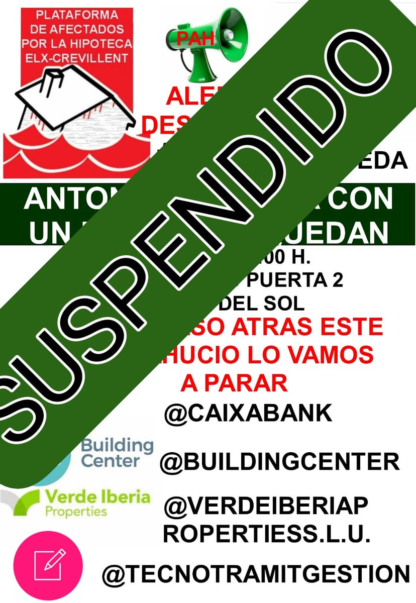 GOBIERNE QUIEN GOBIERNE LA VIVIENDA🏡🏠 SE DEFIENDE 
¡¡FUERA BUITRES DE NUESTROS BARRIOS!!
*BASTA YA NI UN DESAHUCIO MAS*