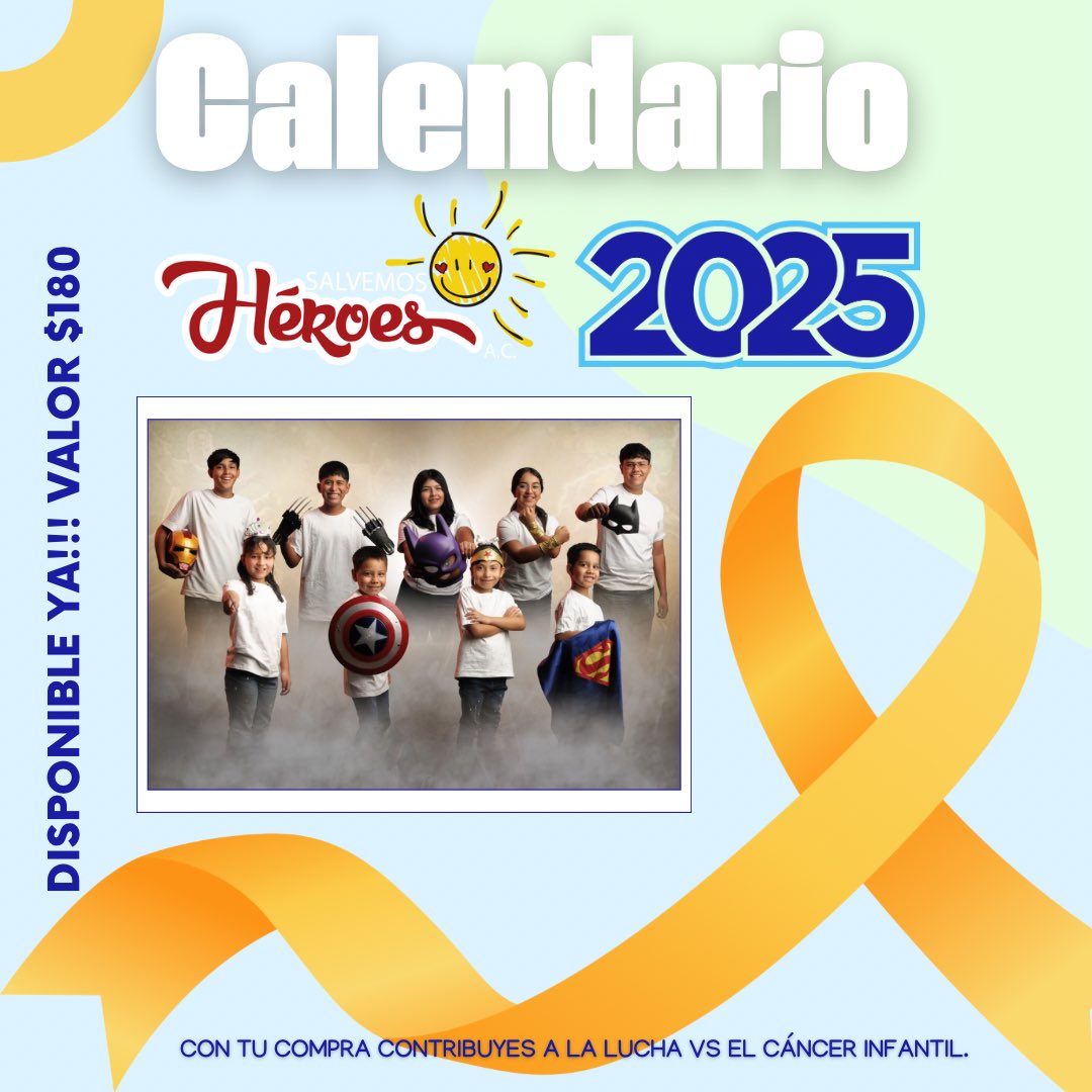 #Calendario2025SH | Disponible ya a la venta directamente en nuestras instalaciones. #JuntosvselCáncerInfantil #Súmate