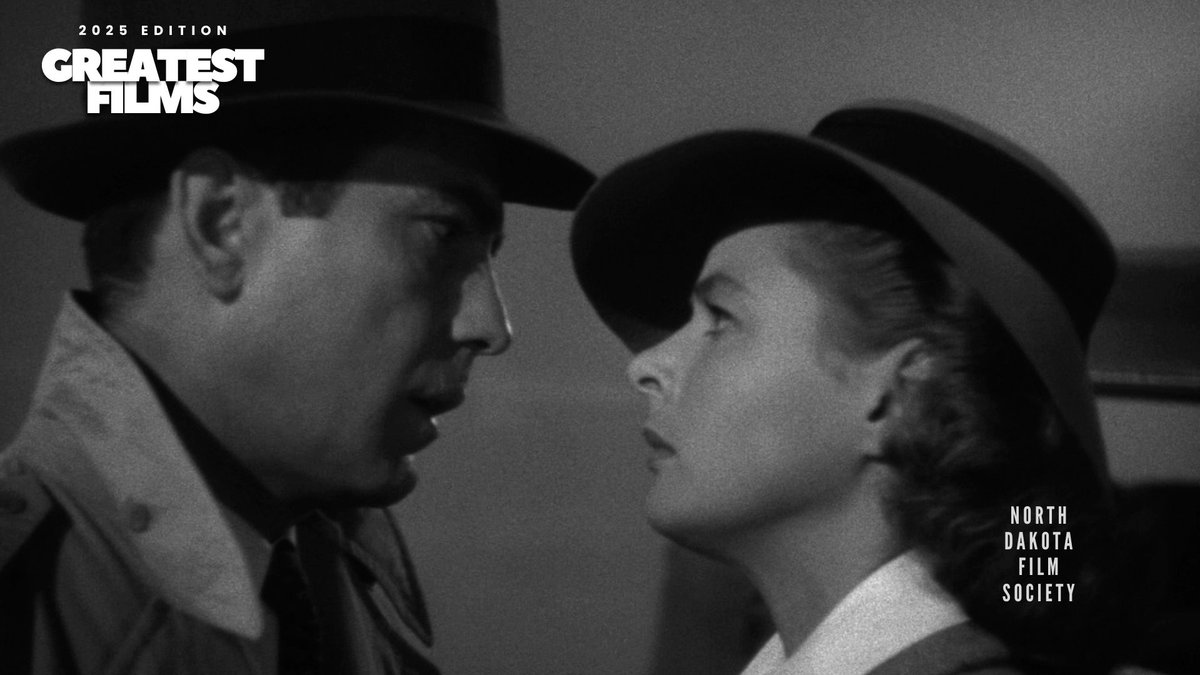 #GreatestFilms | No. 4

Casablanca (1942)
Dir. Michael Curtiz

FULL LIST: northdakotafilmsociety.com/greatest-films…