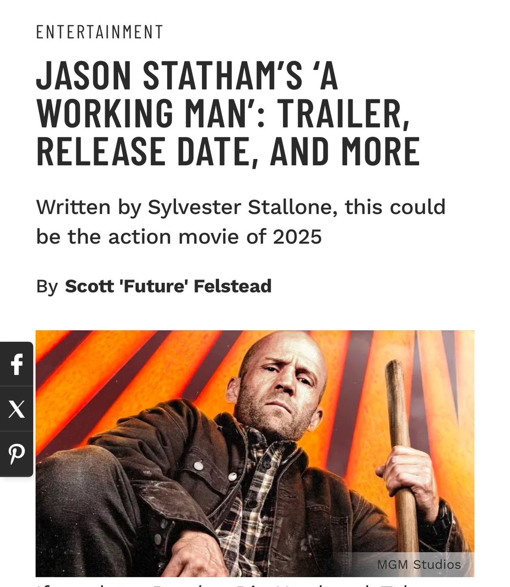 muscle_fitness's tweet image. JASON STATHAM’S ‘A WORKING MAN’: TRAILER, RELEASE DATE, AND MORE

Written by Sylvester Stallone, this could be the action movie of 2025
By Scott 'Future' Felstead

Read Article:
muscleandfitness.com/entertainment/…

#actors #entertainers #entertainment #jasonstatham #entertainmentnews
