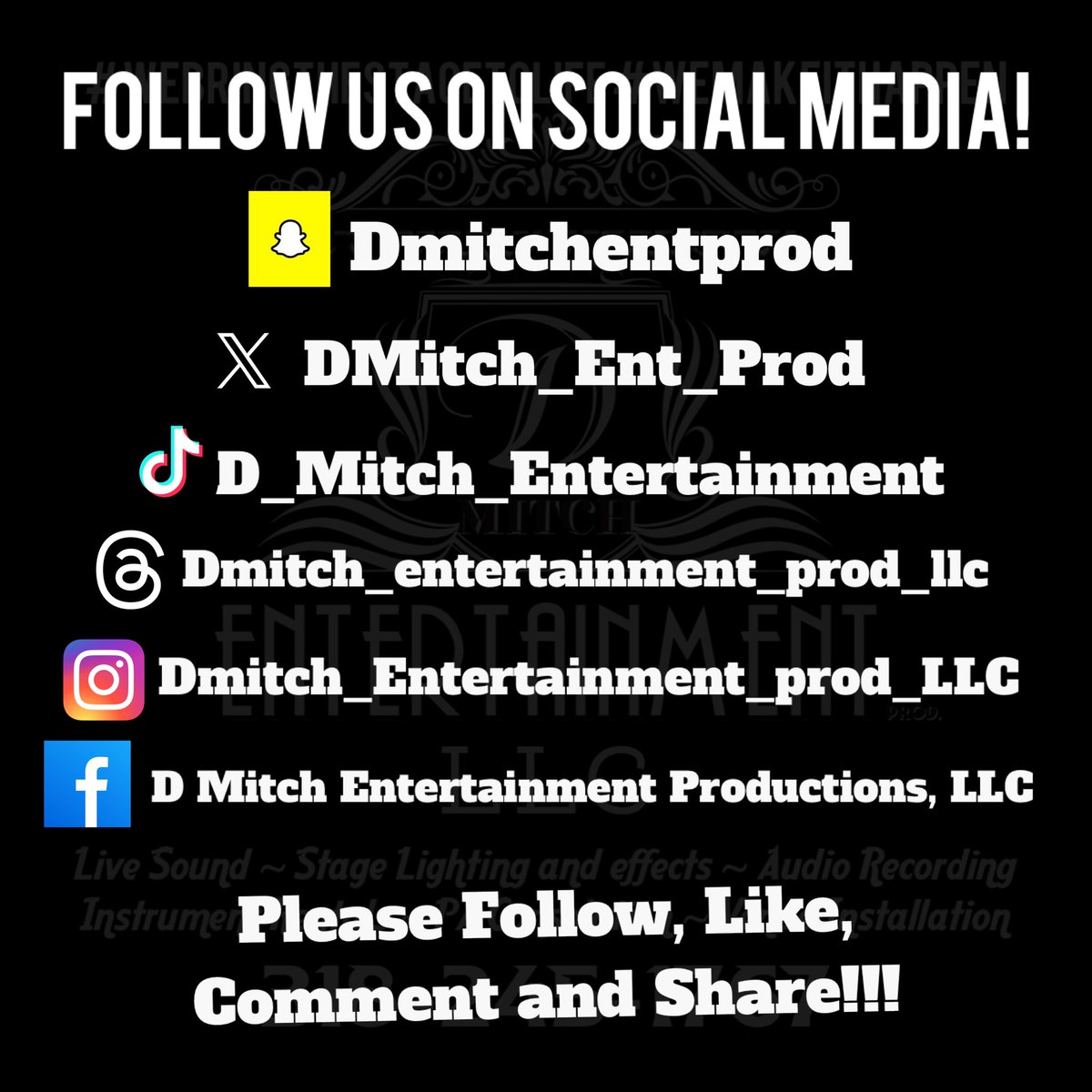 CALL OR TEXT US TODAY!!!!! 318-245-1767, for ALL of your SOUND/STAGE LIGHTING AND EFFECTS/INSTRUMENT RENTAL NEEDS!
gofund.me/2ace856f #AVProduction #Events #EventPlanning #ProfessionalAudio #SoundSystem #LiveSound #eventplanner #corporateevents #AV #entertainment #music #lit