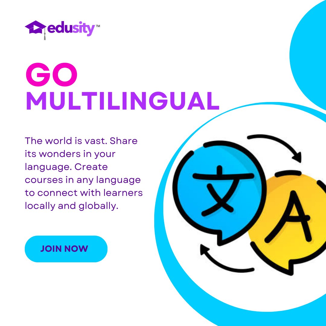 Edusityglobal's tweet photo. Empower your team with Edusity’s multilingual learning management system, tailored to meet the unique needs of modern organizations. Sign up for FREE today! Click here: https://t.co/pF1tEzILxH https://t.co/wxBHQ9hSPg