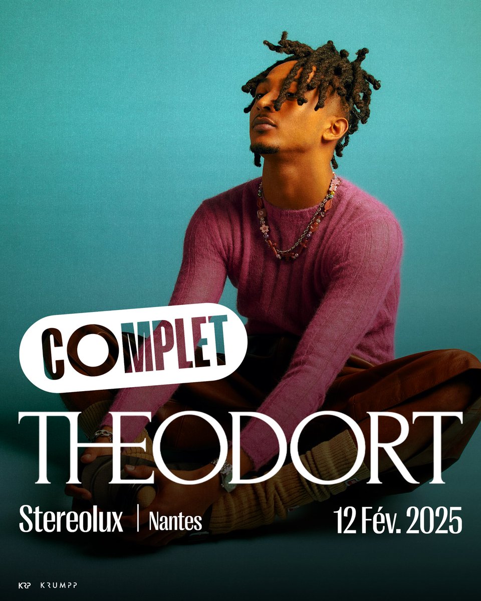 C’est très fort, le premier concert de <a href="/theodortytb/">THEODORT</a> à Nantes est officiellement complet ❌

On se retrouve au <a href="/Stereoluxnantes/">Stereolux / Scopitone</a> le 12 février ! 🗓️
