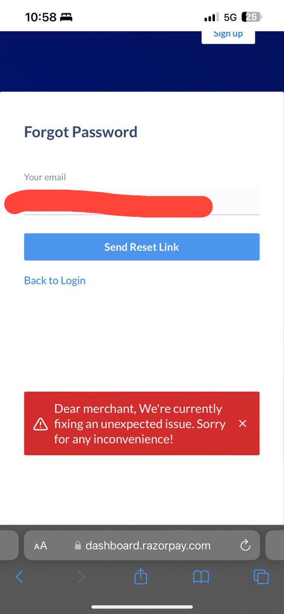 aryannk47's tweet photo. Dear @Razorpay can you please tell me how to fix this error? @RazorpayCare https://t.co/7SqrGb0ZwX