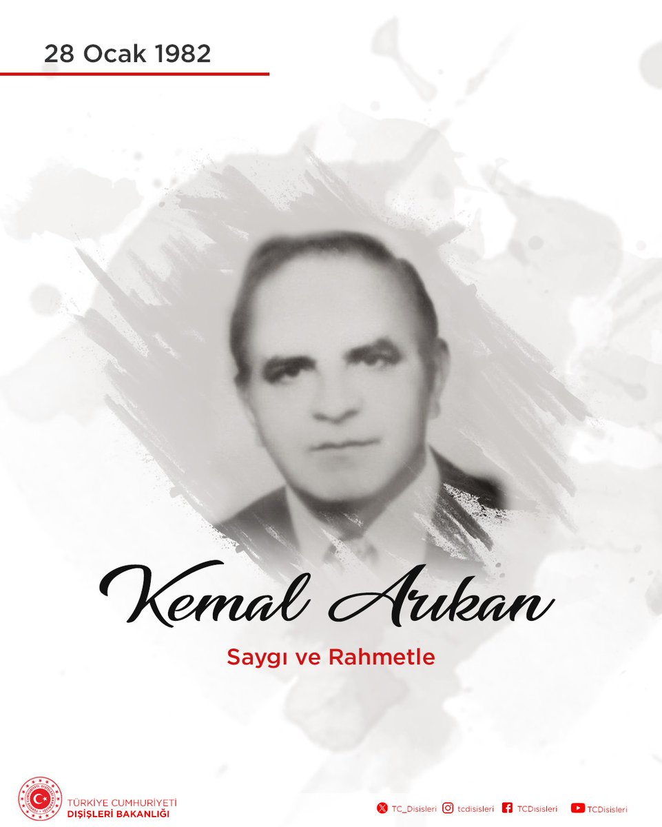 TC_Disisleri's tweet photo. Terör örgütü JCAG’ın menfur saldırısı sonucu 28 Ocak 1982 tarihinde ABD’de şehit olan Los Angeles Başkonsolosumuz Kemal Arıkan’ı saygı ve rahmetle anıyoruz.   
          
https://t.co/rNmdL0DvRi https://t.co/jqqHKOeXhz