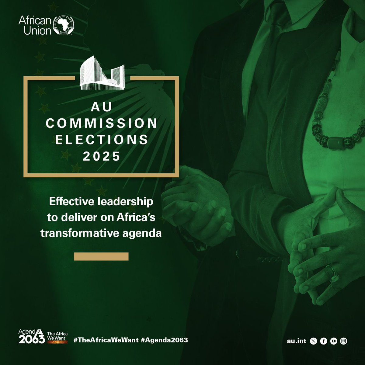 🗳️𝐑𝐨𝐮𝐧𝐝 𝟏, 𝐑𝐨𝐮𝐧𝐝 𝟐, 𝐑𝐨𝐮𝐧𝐝 𝟑. 
𝐀𝐟𝐫𝐢𝐜𝐚𝐧 𝐔𝐧𝐢𝐨𝐧 𝐂𝐨𝐦𝐦𝐢𝐬𝐬𝐢𝐨𝐧 𝐄𝐥𝐞𝐜𝐭𝐢𝐨𝐧𝐬 𝟐𝟎𝟐𝟓. 

The elections of the African Union Commission will be conducted as follows:

The 𝐄𝐱𝐞𝐜𝐮𝐭𝐢𝐯𝐞 𝐂𝐨𝐮𝐧𝐜𝐢𝐥 elects and appoints the