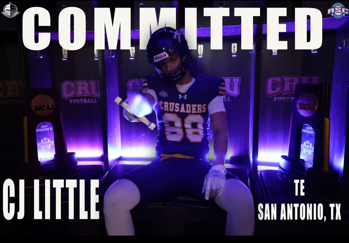 Cj Little (@cj_little21) on Twitter photo #AGTG Had a great visit at UMHB this weekend, courtesy of <a href="/Coach_TrippM/">Tripp Mitchell</a> and <a href="/CoachYzaguirre/">Matthew Yzaguirre</a>. After conversation with family and the UMHB coaching staff, I’m proud to announce my commitment to play and pursue my higher education at <a href="/CruFootball/">UMHB Football🏈</a> ‼️🟣🟡 #AGTG Had a great visit at UMHB this weekend, courtesy of <a href="/Coach_TrippM/">Tripp Mitchell</a> and <a href="/CoachYzaguirre/">Matthew Yzaguirre</a>. After conversation with family and the UMHB coaching staff, I’m proud to announce my commitment to play and pursue my higher education at <a href="/CruFootball/">UMHB Football🏈</a> ‼️🟣🟡