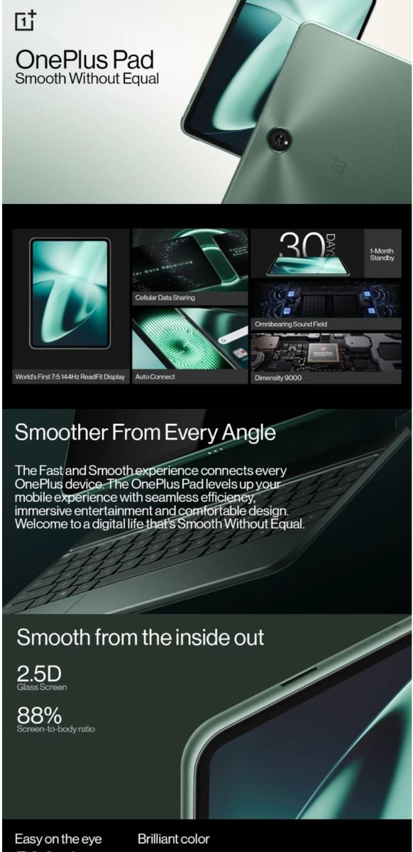 onlineofferszon's tweet image. Today best offer

OnePlus Pad 12 GB RAM 256 GB ROM 11.61 inch with
Wi-Fi Only Tablet (Halo Green)

Launch price 39999

Today offer price 19999
 
Buy from Flipkart link fkrtt.in/en/D4JLqQ

Dont miss this deal

#onplusdeal 
#oneplustab