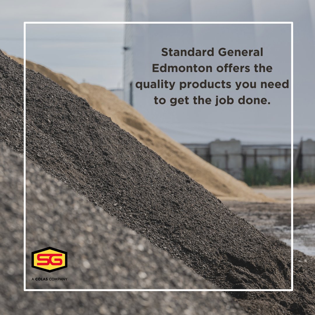 SGEdmonton's tweet photo. Standard General’s Acheson Aggregate Facility offers all the quality supplies you need to complete your projects.  Contact sales@standardgeneral.cafor more information on our aggregate’s, hot &amp; cold mix asphalt, soil cement, and more! https://t.co/JSQEpeGAcq
