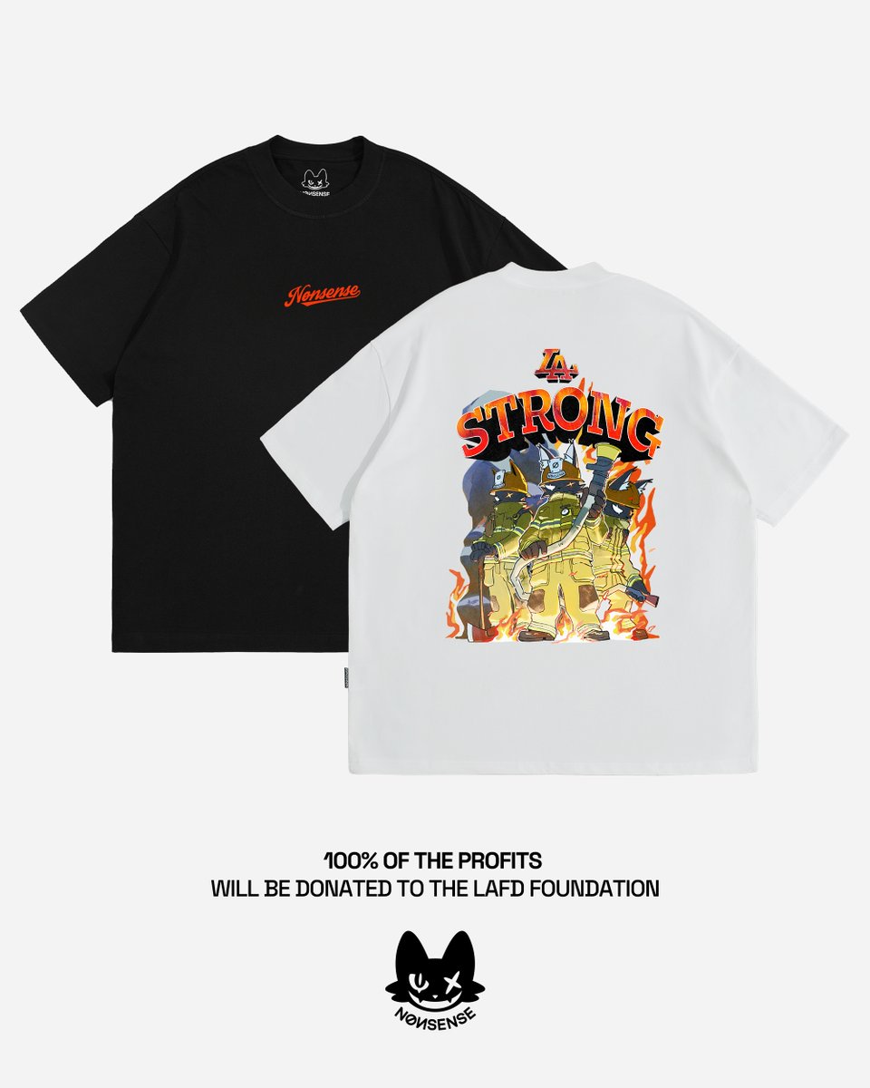 nonsensejapan's tweet image. To support the city of LA during this devastating time, NONSENSE is releasing a limited-edition LA STRONG T-shirt.

As a Japanese brand, we want to extend our heartfelt support from across the globe, as many of our customers, friends, and loved ones in LA have been deeply…