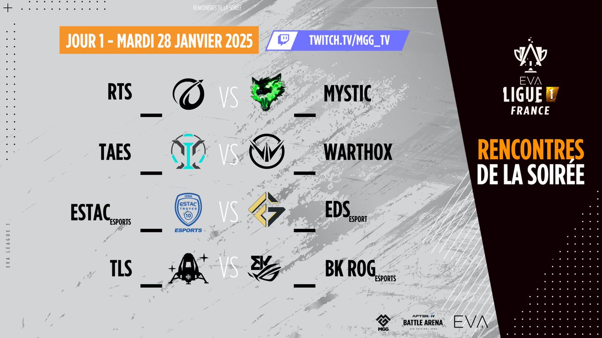EVA LIGUE 1, JOUR 1 DU SPRING SPLIT 2025 🚀

On entre dans le 1er Split, installez-vous confortablement. Ça va être chaud ! 🔥

▶️ Rendez-vous demain soir à 20h30
🔗 twitch.tv/mgg_fr