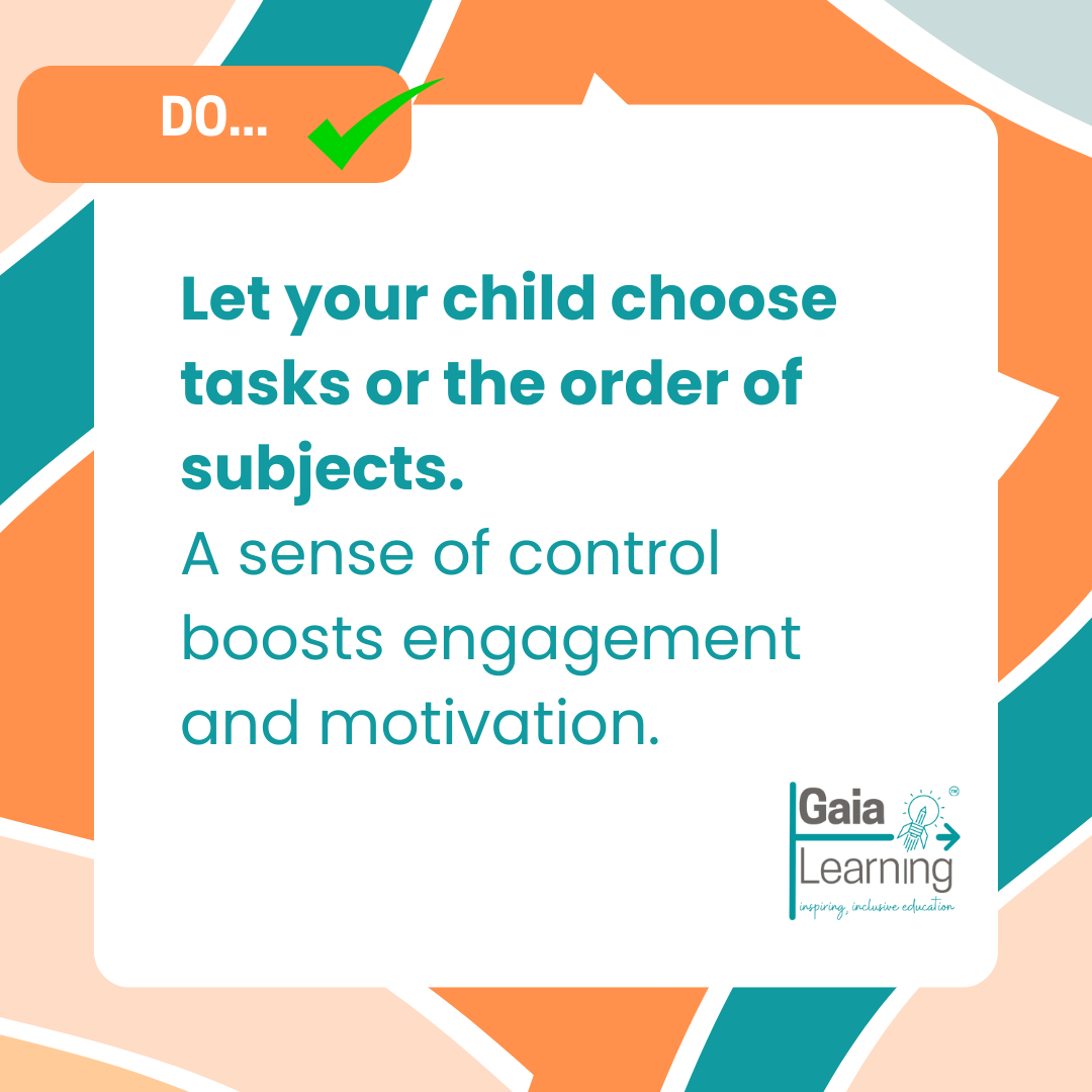 gaialearning's tweet image. 🤔 Homework battles? Let kids take the reins!
DO: Let them choose task order for better focus.
AVOID: Power struggles—offer options instead!
#ADHD #HomeworkTips #GaiaLearning