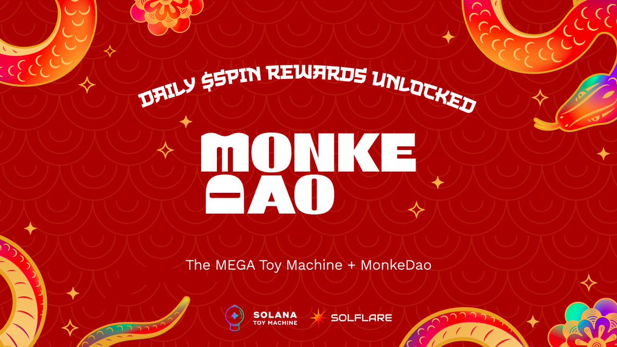 Ready to win some prizes?🤑

We're pleased to announce the Mega Toy Machine event sponsored by @solflare_wallet!

💰Win a part of $50k+ prizes every spin
🎟️Every Spin = 1 raffle tix for a Rolex watch
🗓️Jan. 29 - Feb. 28

The 1st community to receive a daily free $SPIN is