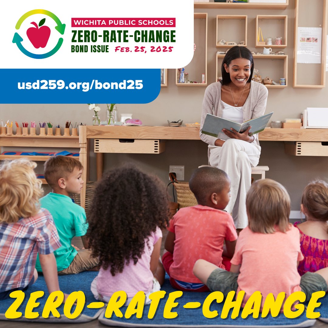 The WPS zero-rate-change bond issue would help meet   student needs through:
📢 Strengthening safety and security across schools
📢 Expanding accessibility for students with disabilities
📢 Creating equitable learning opportunities for all students
usd259.org/bond25