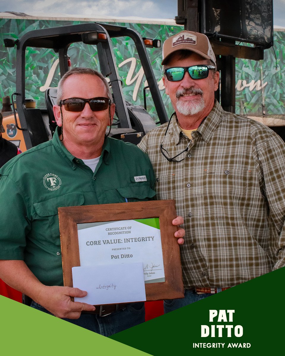 taterfarms's tweet photo. Congrats to Pat Ditto on winning the Core Value Award for Integrity! 🌟 As our Shop &amp; Safety Manager, Pat’s leadership, dedication to safety, and commitment to doing what’s right make him an invaluable part of #TeamTater. Thank you, Pat, for setting the bar high! 👏 #CoreValue... https://t.co/WxRxasfULc