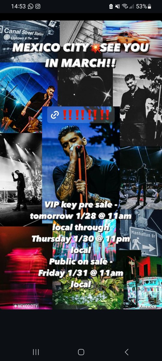 Zayn via Instagram:
"Ciudad de Mexico te veo en Marzo!!"
🔗: inzayn.com/tour/#/