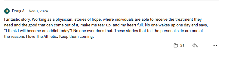 Ken Trogdon (@kentrogdon_) on Twitter photo We could not agree more with this comment from Doug A. in response to <a href="/TheAthletic/">The Athletic</a>'s story about the collaboration between <a href="/HarborpathRx/">HarborPath</a> and Ole Miss. Every person impacted by the opioid epidemic has a story. We could not agree more with this comment from Doug A. in response to <a href="/TheAthletic/">The Athletic</a>'s story about the collaboration between <a href="/HarborpathRx/">HarborPath</a> and Ole Miss. Every person impacted by the opioid epidemic has a story.