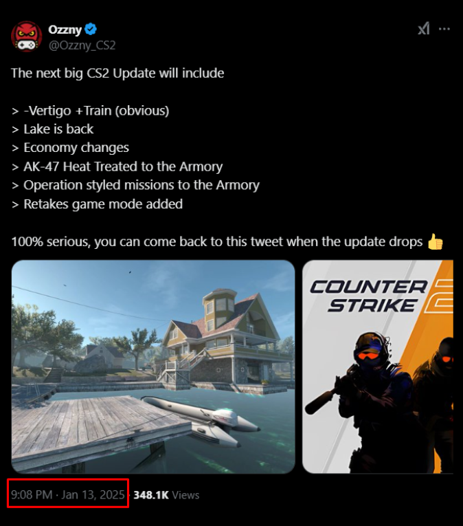 Ozzny_CS2's tweet photo. BIG CS2 Update coming this week ‼️

2/6 already... let me cook 👀 https://t.co/Lt3YI5PxlD