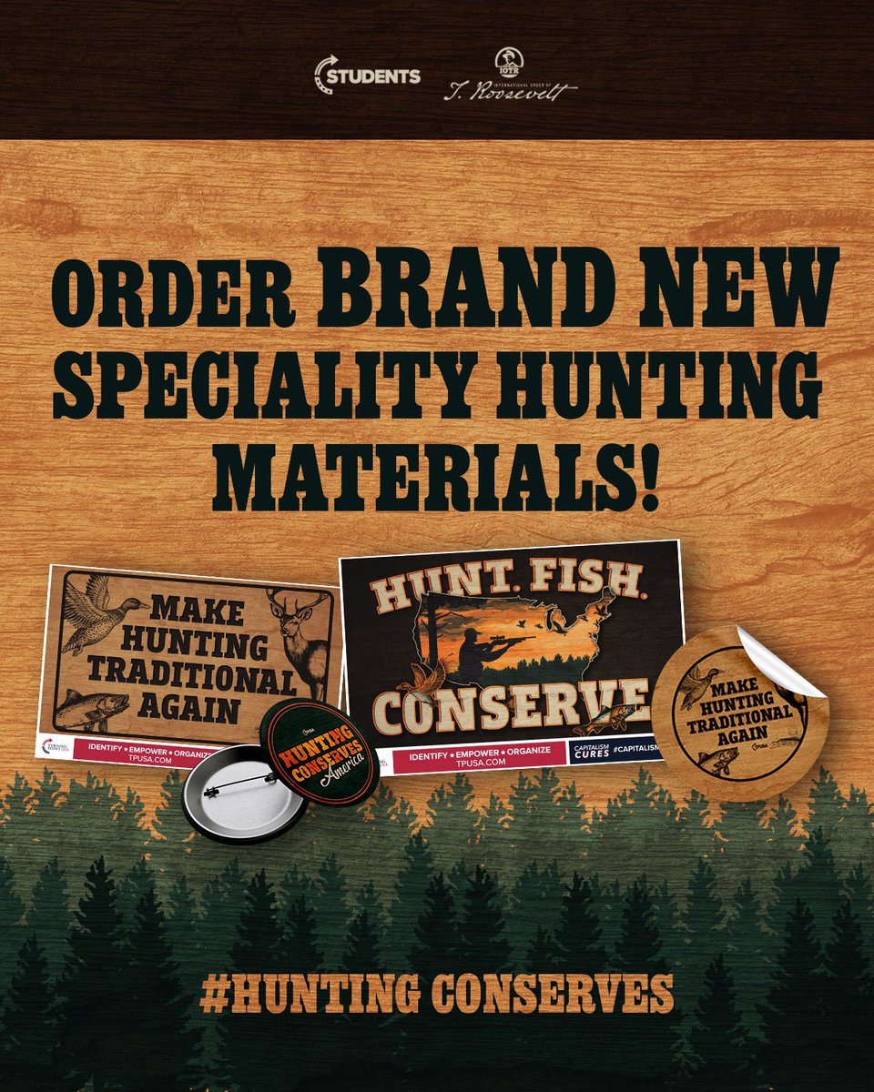 tpusastudents's tweet photo. Hunt. Fish. Conserve. 🎣🧡🏹

The BRAND NEW Hunting Activism Kit is here! If you have a passion for hunting &amp; conservation, these materials are calling your name! 🦌

🔗 fill out the kit order form at the link in our bio to get your free kit today! https://t.co/s6XMwQsyW2