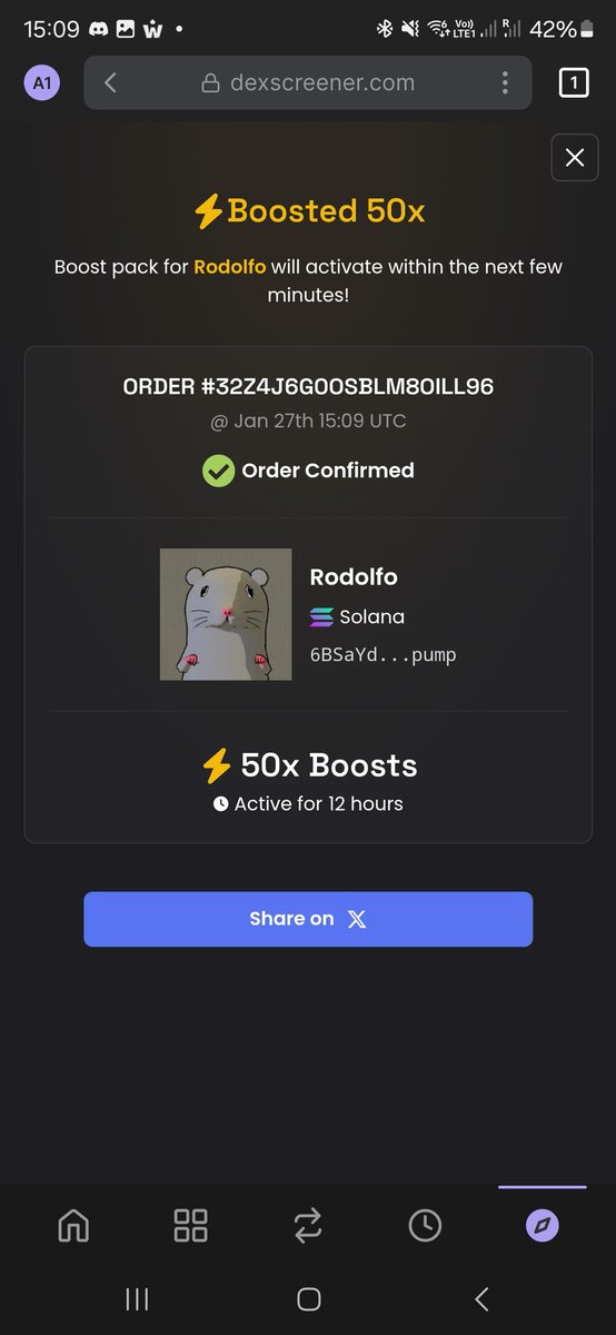 AaronGriff3's tweet image. We've boosted it 50x on dexscreener! The crew is behind it!