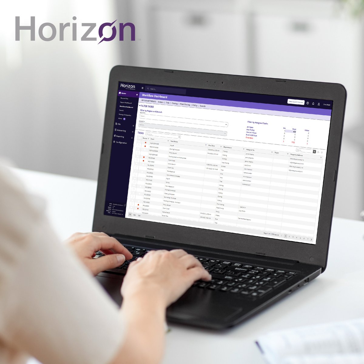 Designed for flexibility, Horizon lets you streamline day-to-day tasks, configurable columns, and to-do lists. Easy configuration, intuitive navigation and intentional screen layout ensure you can do your job the way you like. 
ramquest.com/horizon
