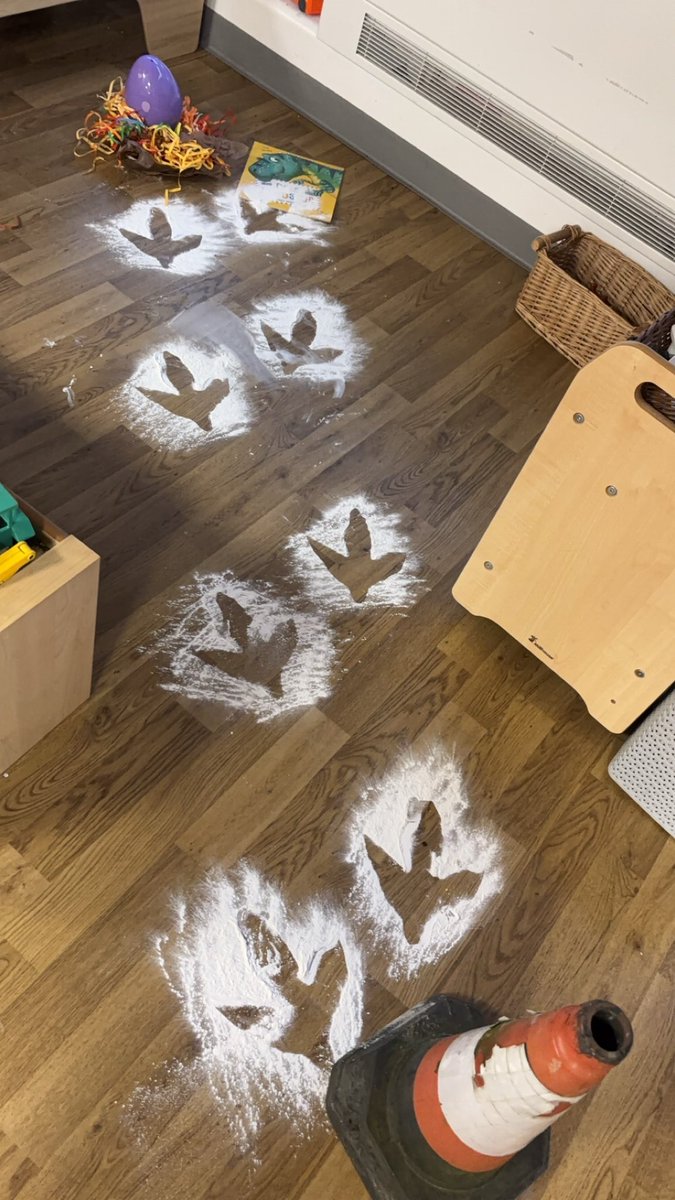 An unexpected visitor had left us a surprise this morning in nursery…. 🦖 🥚  🦕